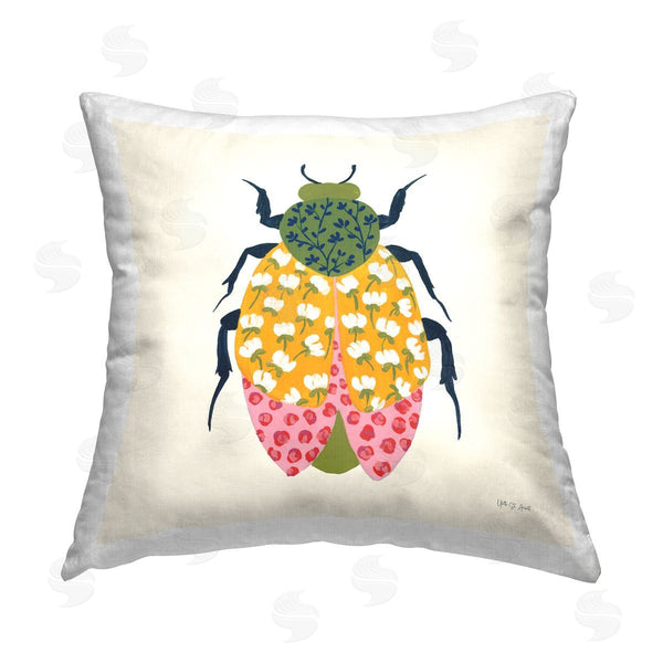 stupell industries Yvette St. Amant | Mixed Blooms Beetle Printed Throw Pillow