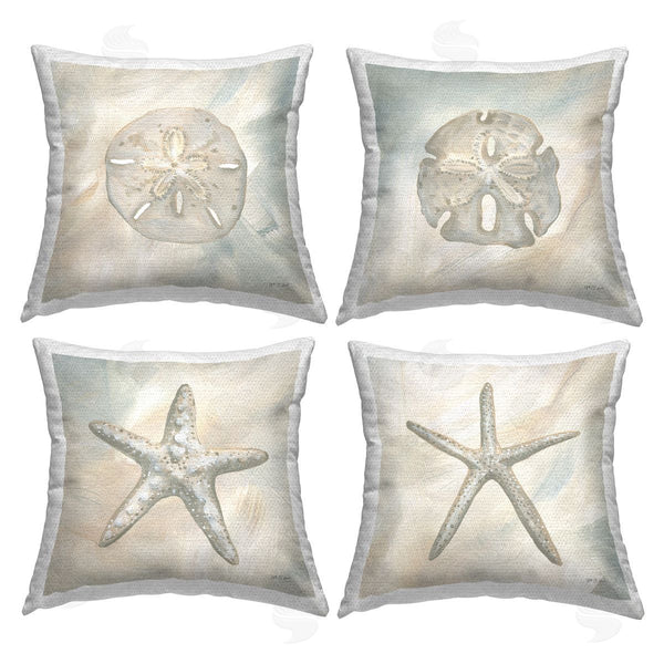 Stupell Industries Yvette St. Amant | Neutral Starfish & Sand Dollars Printed Throw Pillow Set