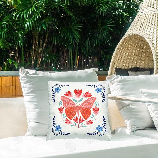 Stupell Industries Yvette St. Amant | Orange Folk Butterfly Printed Throw Pillow