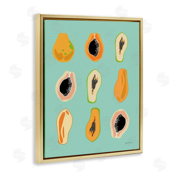 Stupell Industries Yvette St. Amant | Papaya Fruits On Blue