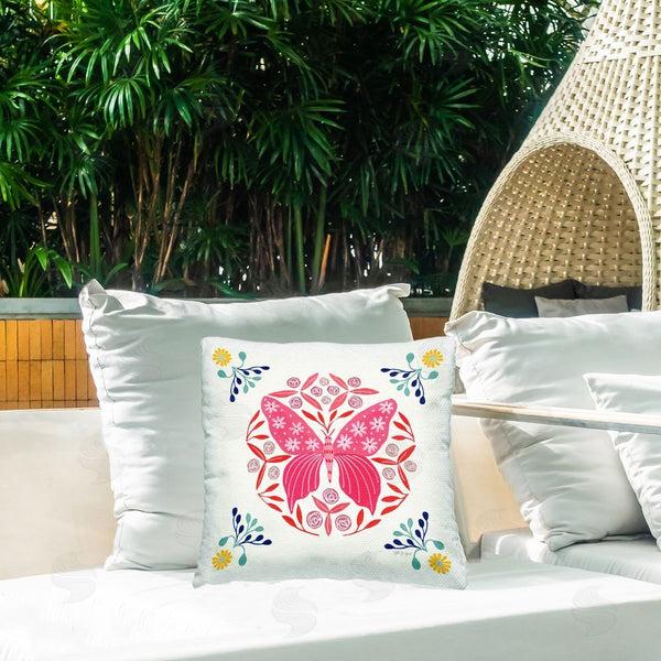 Stupell Industries Yvette St. Amant | Pink Folk Butterfly Printed Throw Pillow