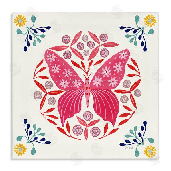 stupell industries Yvette St. Amant | Pink Folk Butterfly