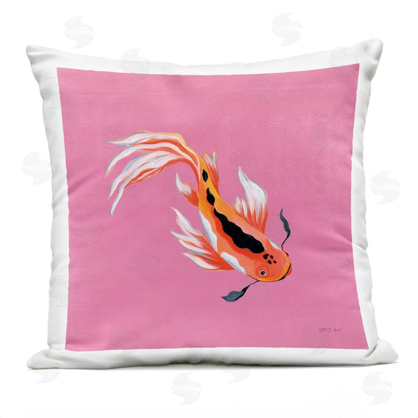 Stupell Industries Yvette St. Amant | Pink Vibrant Koi Fish Printed Throw Pillow