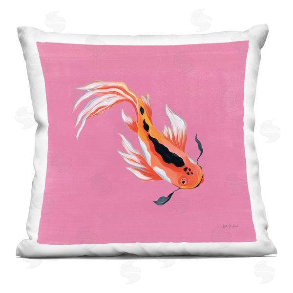 stupell industries Yvette St. Amant | Pink Vibrant Koi Fish Printed Throw Pillow