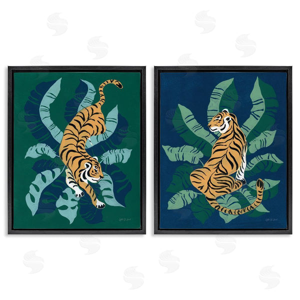 Stupell Industries Yvette St. Amant | Prowling Tiger Sitting Tiger Jungle Wall Art