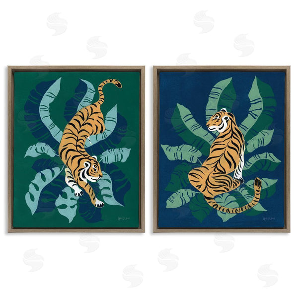 Stupell Industries Yvette St. Amant | Prowling Tiger Sitting Tiger Jungle Wall Art