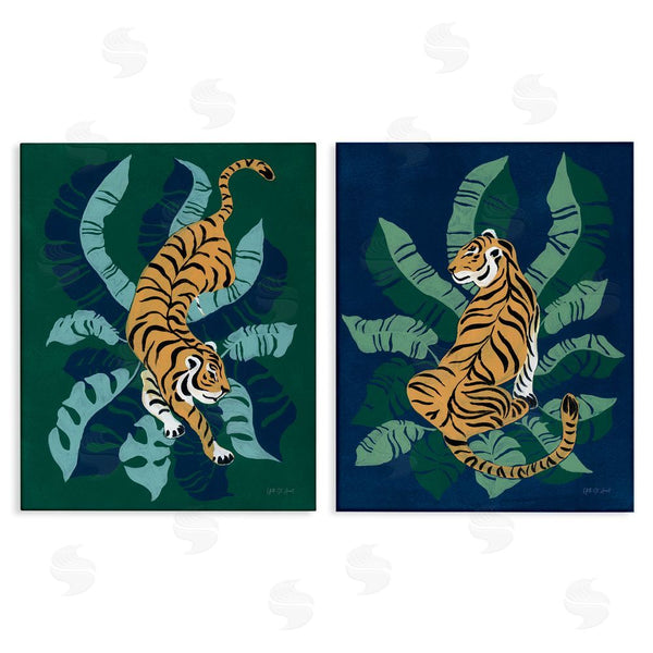 stupell industries Yvette St. Amant | Prowling Tiger Sitting Tiger Jungle Wall Art