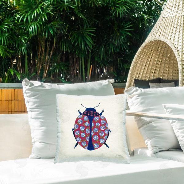 Stupell Industries Yvette St. Amant | Rose Blooming Beetle Printed Throw Pillow