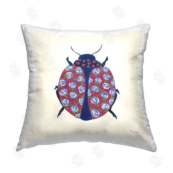 stupell industries Yvette St. Amant | Rose Blooming Beetle Printed Throw Pillow