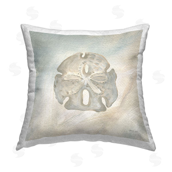 Stupell Industries Yvette St. Amant | Sand Dollar Over Beige Printed Throw Pillow