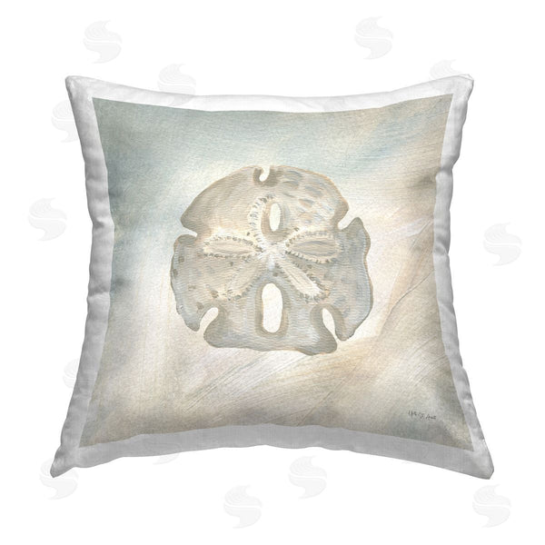 stupell industries Yvette St. Amant | Sand Dollar over Beige Printed Throw Pillow