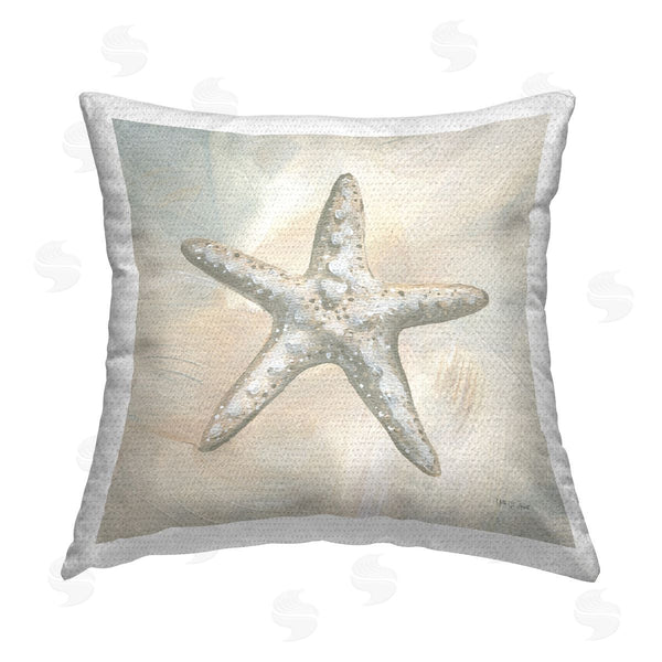 Stupell Industries Yvette St. Amant | Simple Beige Starfish Printed Throw Pillow