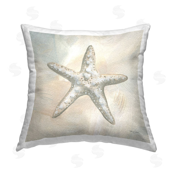 stupell industries Yvette St. Amant | Simple Beige Starfish Printed Throw Pillow