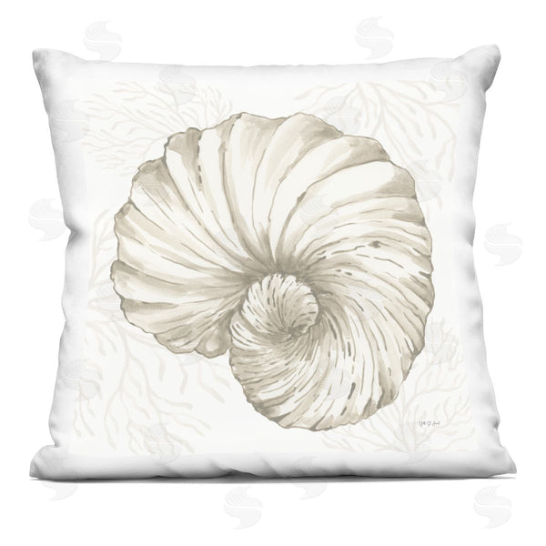 stupell industries Yvette St. Amant | Spiral Shell & Neutral Coral Printed Throw Pillow