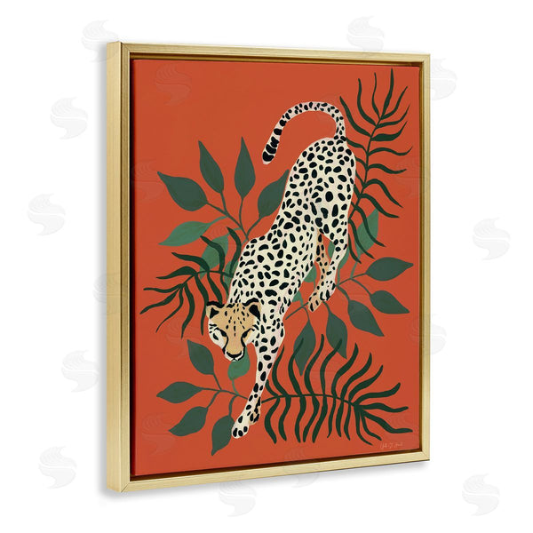 Stupell Industries Yvette St. Amant | Stepping Cheetah And Leaves
