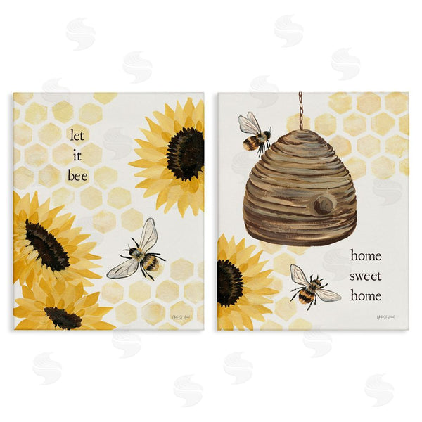 stupell industries Yvette St. Amant | Sunflower Let it Bee Skep Wall Art
