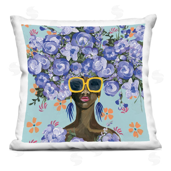 stupell industries Yvette St. Amant | Sunning In Blue Florals Printed Throw Pillow