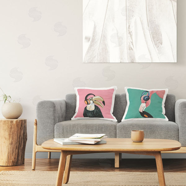 stupell industries Yvette St. Amant | Toucan and Flamingo Musical Pals Printed Throw Pillow Set