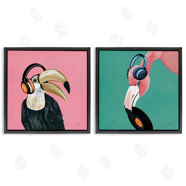 Stupell Industries Yvette St. Amant | Toucan And Flamingo Musical Pals Wall Art