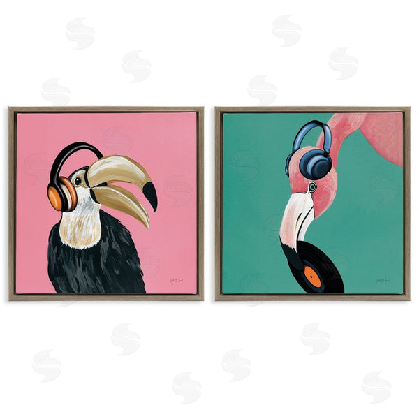 Stupell Industries Yvette St. Amant | Toucan And Flamingo Musical Pals Wall Art