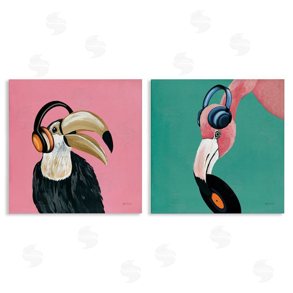 stupell industries Yvette St. Amant | Toucan and Flamingo Musical Pals Wall Art
