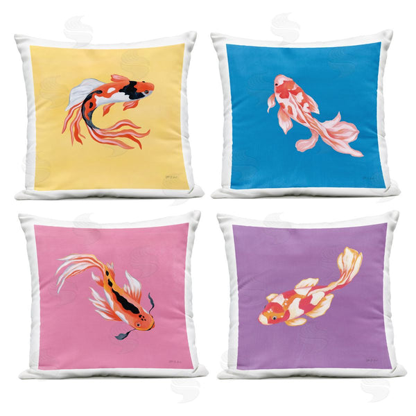 Stupell Industries Yvette St. Amant | Vibrant Colorful Koi Fish Printed Throw Pillow Set
