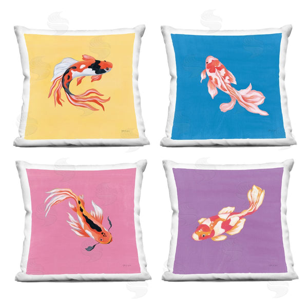 stupell industries Yvette St. Amant | Vibrant Colorful Koi Fish Printed Throw Pillow Set