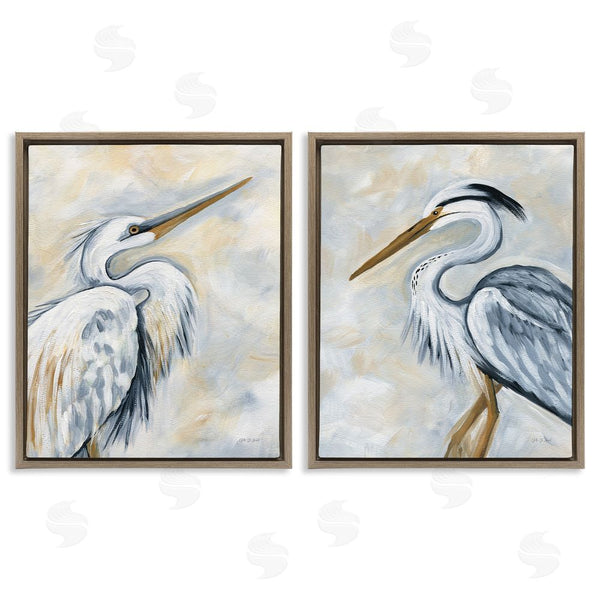 Stupell Industries Yvette St. Amant | White Egret Blue Heron Wall Art