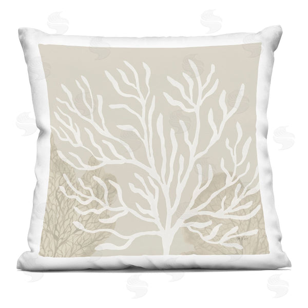 stupell industries Yvette St. Amant | Wide Coral Branches on Beige Printed Throw Pillow