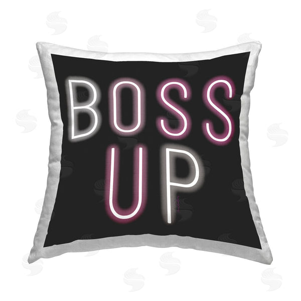 stupell industries Yvonne Coleman Burney | Boss Up Black & Pink Phrase Printed Throw Pillow