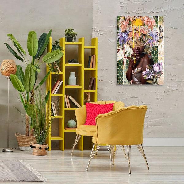 Stupell Industries Yvonne Coleman Burney | Glam & Honeycomb Queen Bee Wall Art