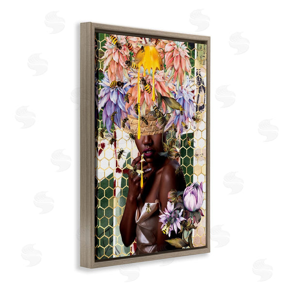 Stupell Industries Yvonne Coleman Burney | Glam & Honeycomb Queen Bee Wall Art