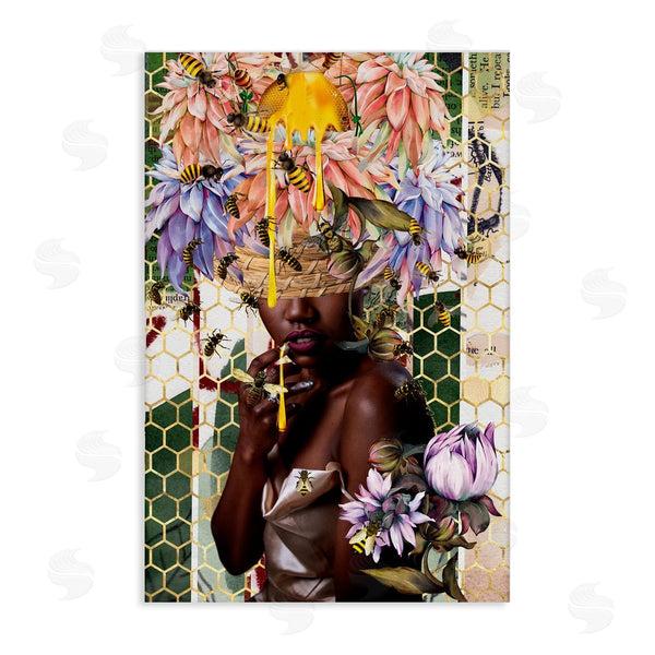 stupell industries Yvonne Coleman Burney | Glam & Honeycomb Queen Bee Wall Art