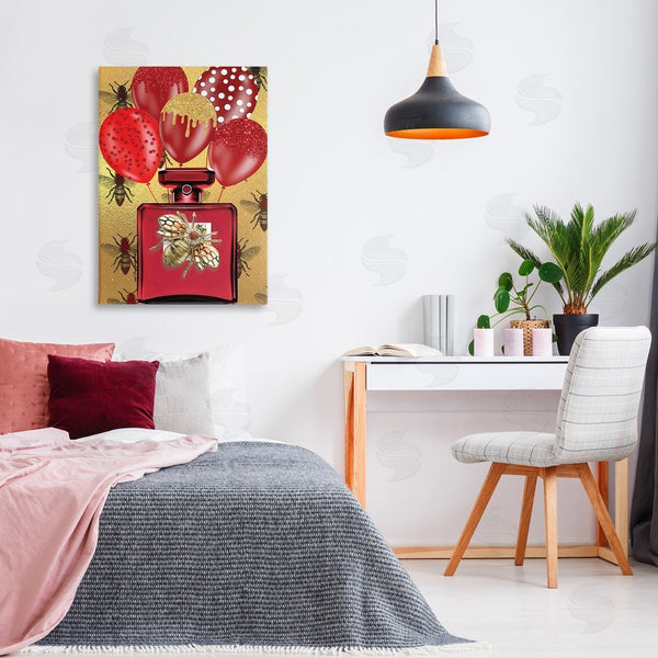 Stupell Industries Yvonne Coleman Burney | Glam Red Bee Perfume Wall Art