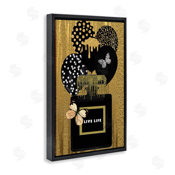 Stupell Industries Yvonne Coleman Burney | Live Life Gold & Black Wall Art