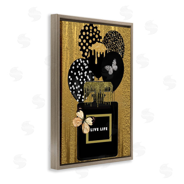 Stupell Industries Yvonne Coleman Burney | Live Life Gold & Black Wall Art