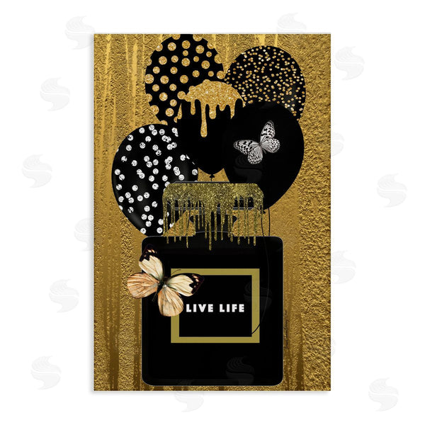 stupell industries Yvonne Coleman Burney | Live Life Gold & Black Wall Art