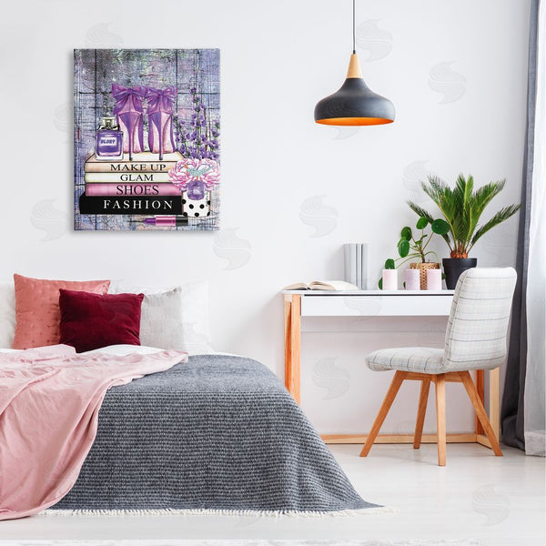 Stupell Industries Yvonne Coleman Burney | Modern Purple Fashion Books Wall Art