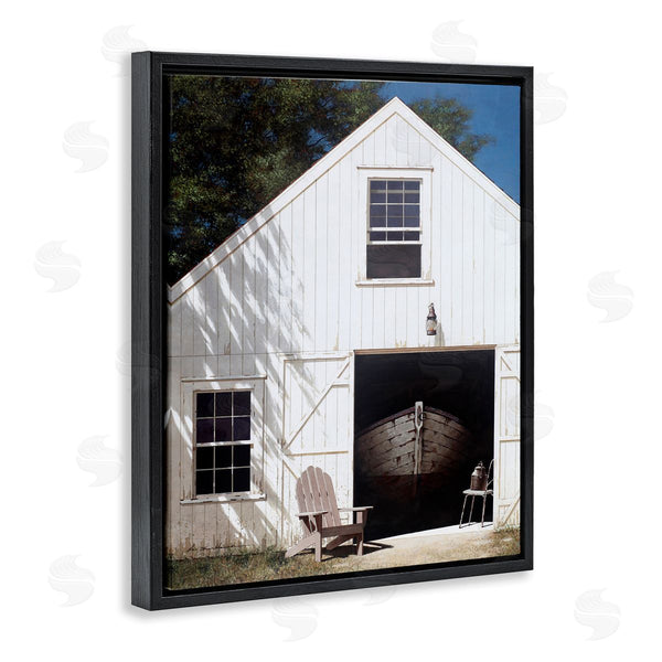 Stupell Industries Zhen-Huan Lu | Boat Behind Barn Door