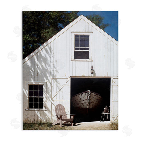 stupell industries Zhen-Huan Lu | Boat Behind Barn Door