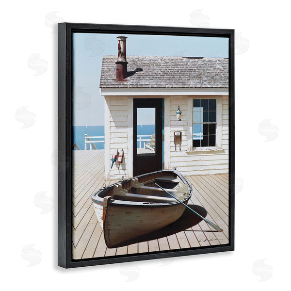 Stupell Industries Zhen-Huan Lu | Boat Resting On Boardwalk