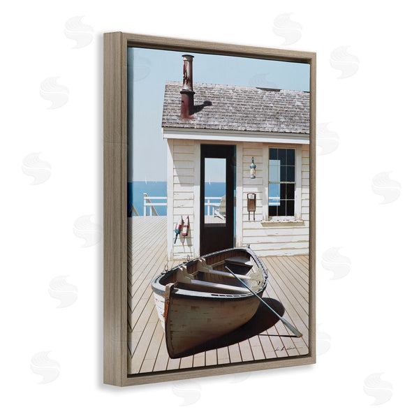 Stupell Industries Zhen-Huan Lu | Boat Resting On Boardwalk