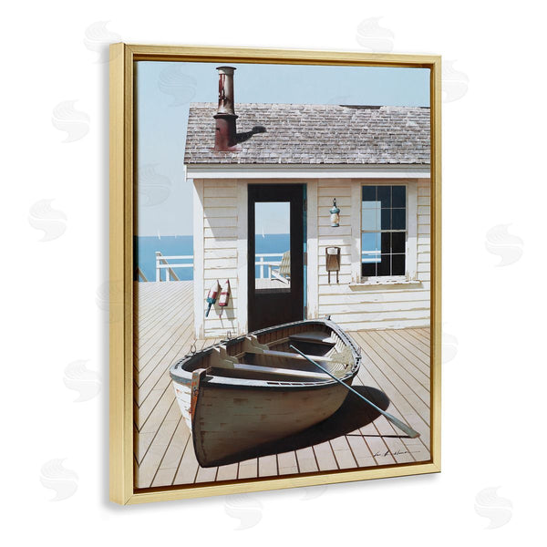 Stupell Industries Zhen-Huan Lu | Boat Resting On Boardwalk
