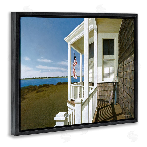 Stupell Industries Zhen-Huan Lu | Cape House Porch With Flag