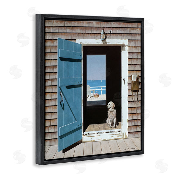 Stupell Industries Zhen-Huan Lu | Dog Between Coastal Doorways