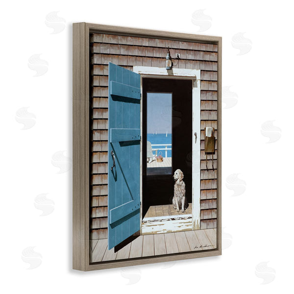 Stupell Industries Zhen-Huan Lu | Dog Between Coastal Doorways