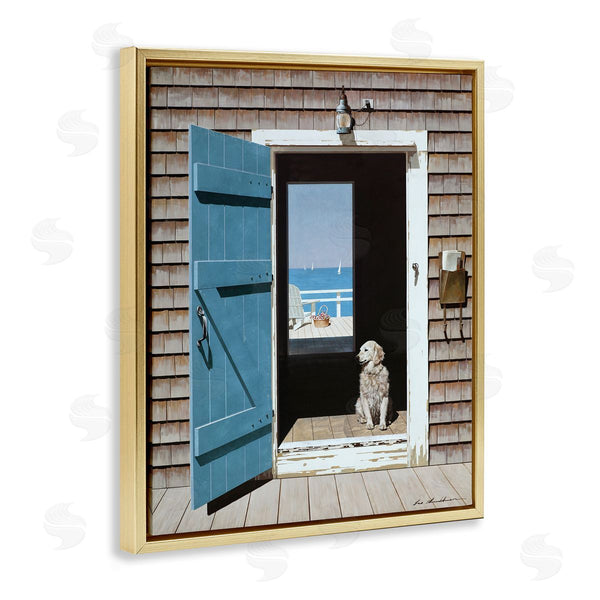 Stupell Industries Zhen-Huan Lu | Dog Between Coastal Doorways