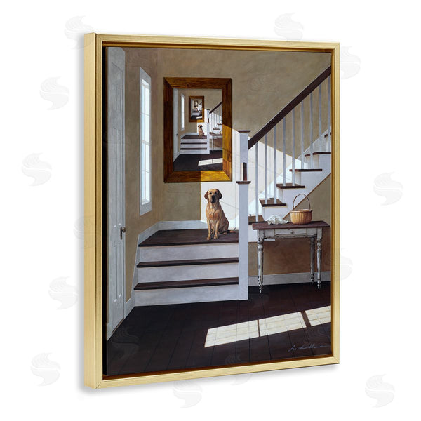 Stupell Industries Zhen-Huan Lu | Dog On Country Staircase