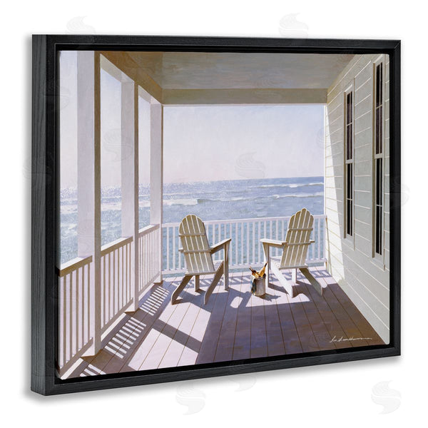 Stupell Industries Zhen-Huan Lu | Porch Chairs Overlooking Coast
