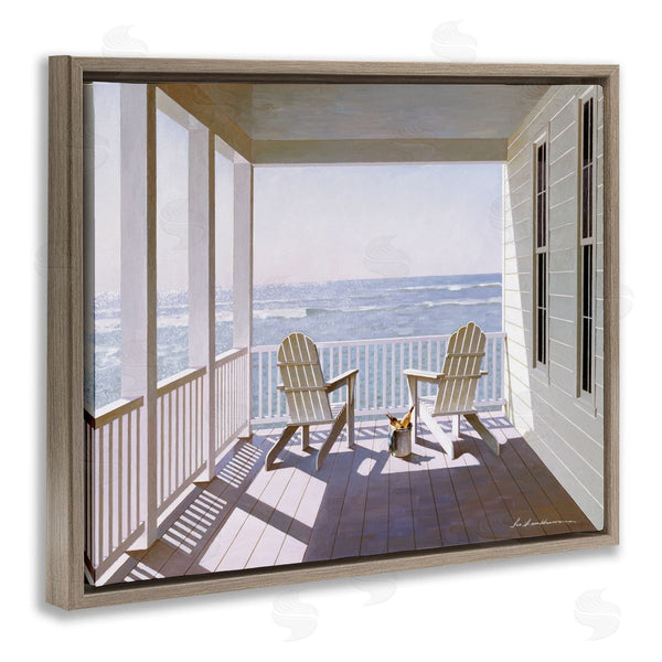 Stupell Industries Zhen-Huan Lu | Porch Chairs Overlooking Coast